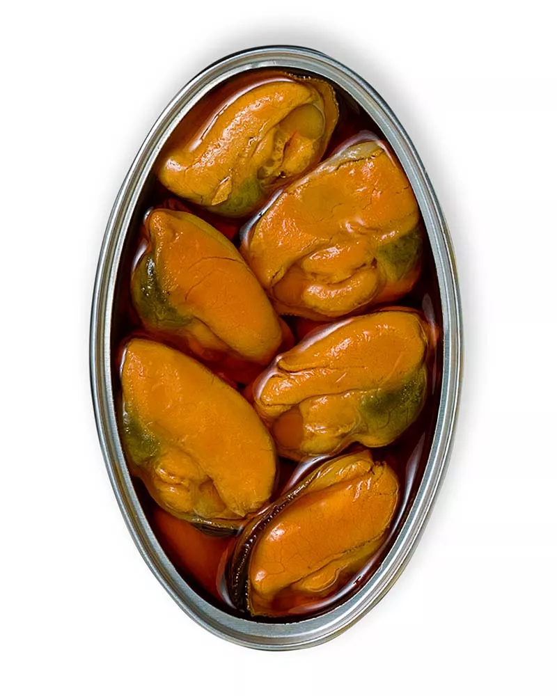 La Brújula Mejillones en Escabeche Picante 16 20 piezas, lata