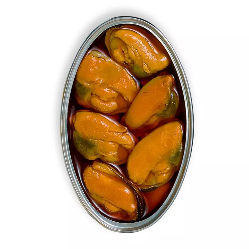 La Brújula Mejillones en Escabeche Fritos 16 20 piezas, lata
