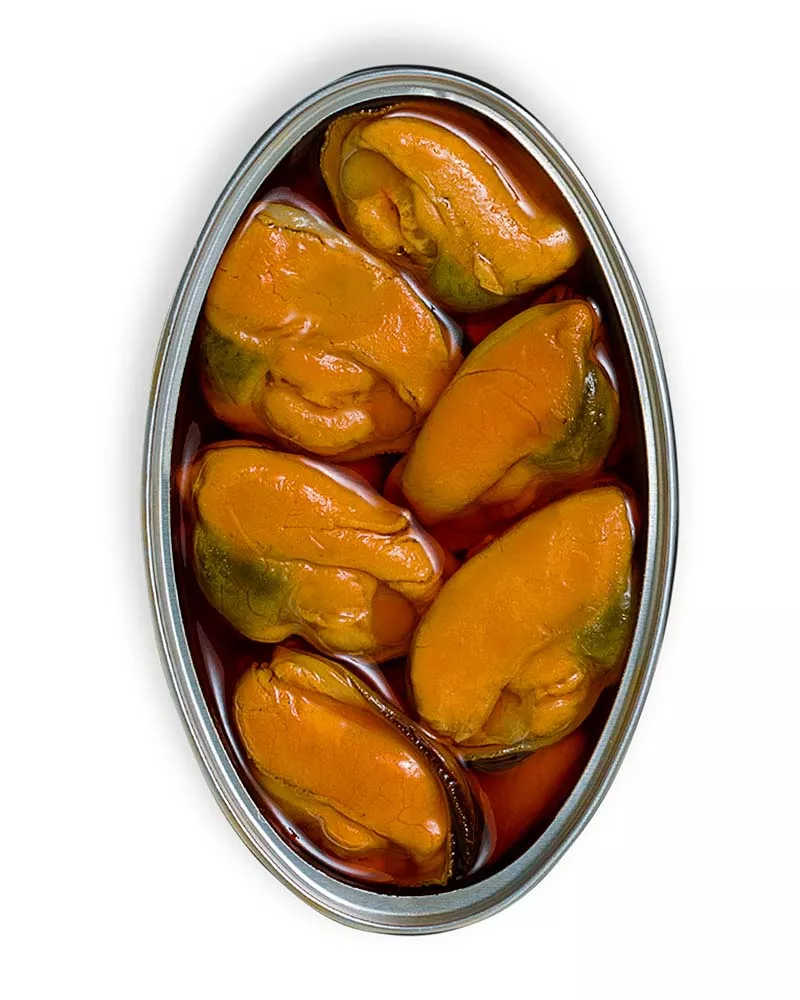 La Brújula Mejillones en Escabeche Fritos 16 20 piezas, lata