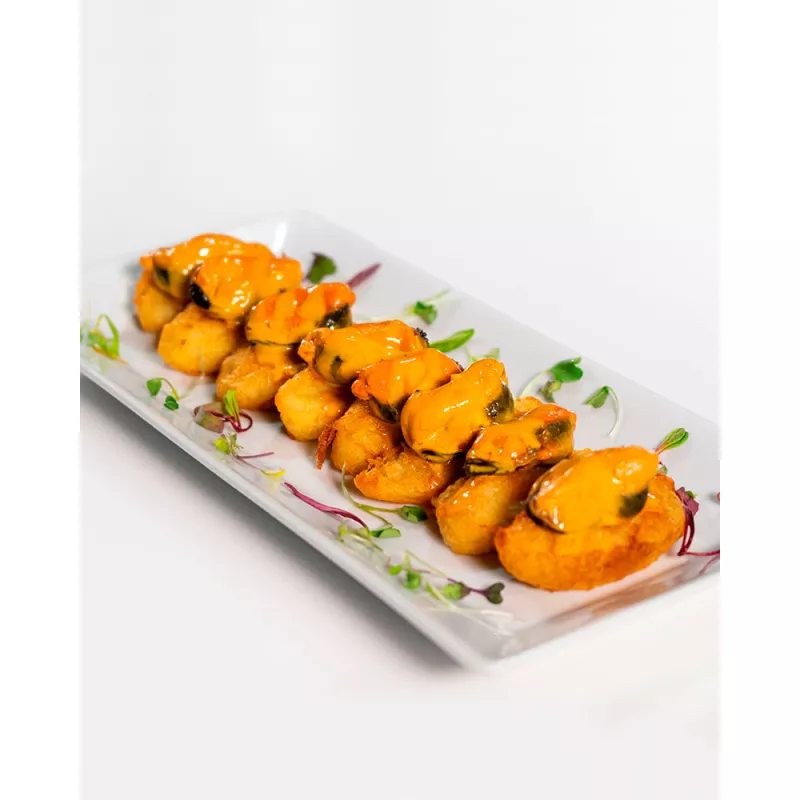 La Brújula Mejillones en Escabeche Fritos 8 12 piezas, emplatado
