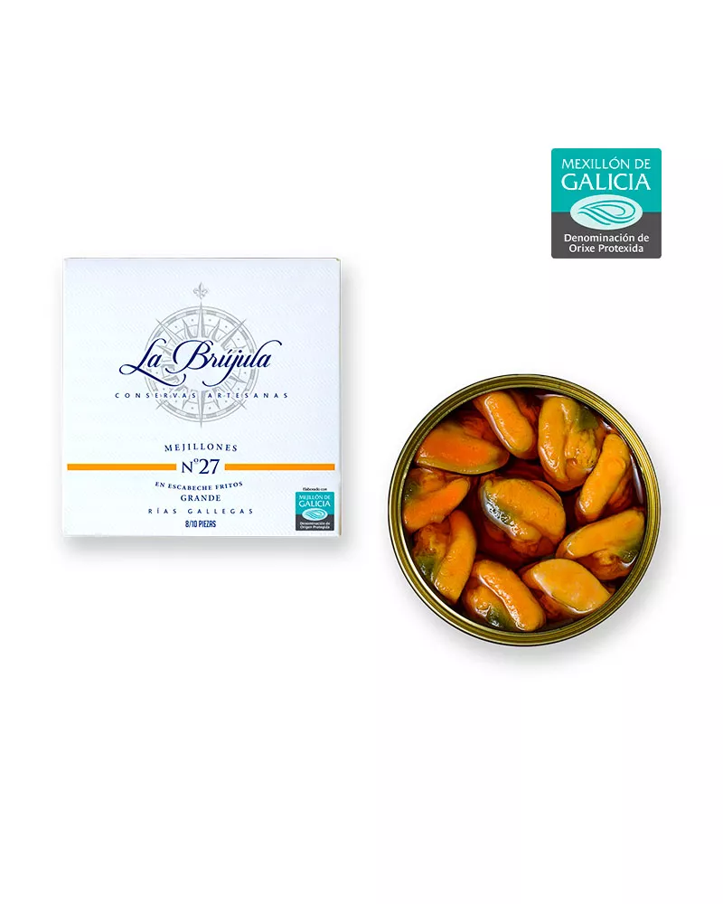 La Brújula Mejillones en Escabeche Fritos DOP 8 10 piezas, principal