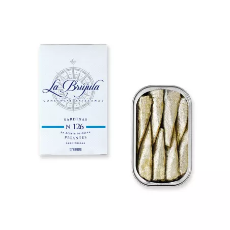 La Brújula Sardinas en Aceite de Oliva Picante 12 16 piezas, principal