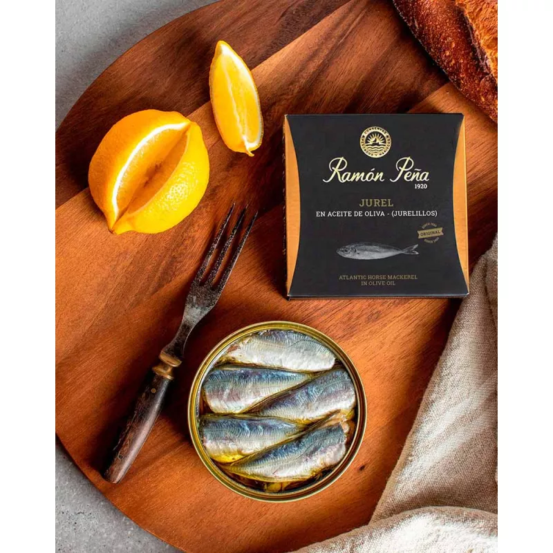 Ramon Pena Jurelillos en Aceite de Oliva 130gr, emplatado