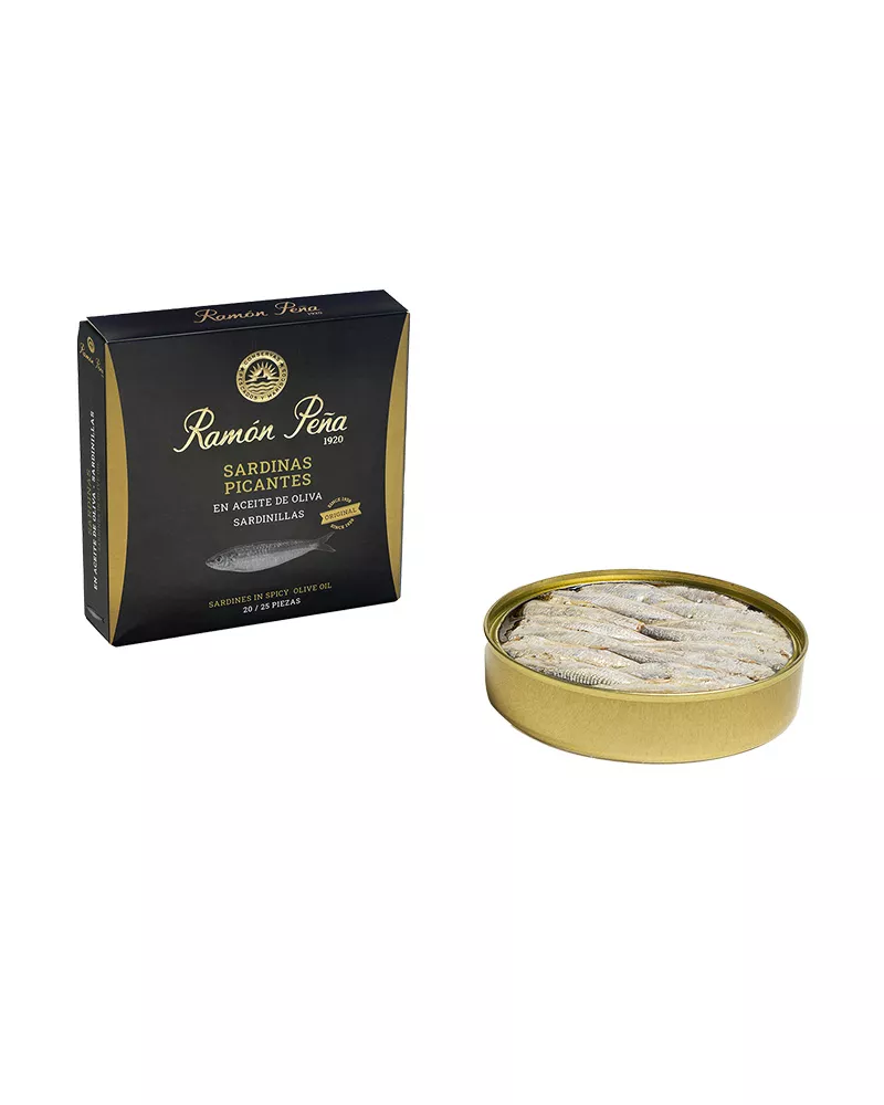 Ramon Pena Sardinas en Aceite de Oliva Picante 20 25 piezas, principal