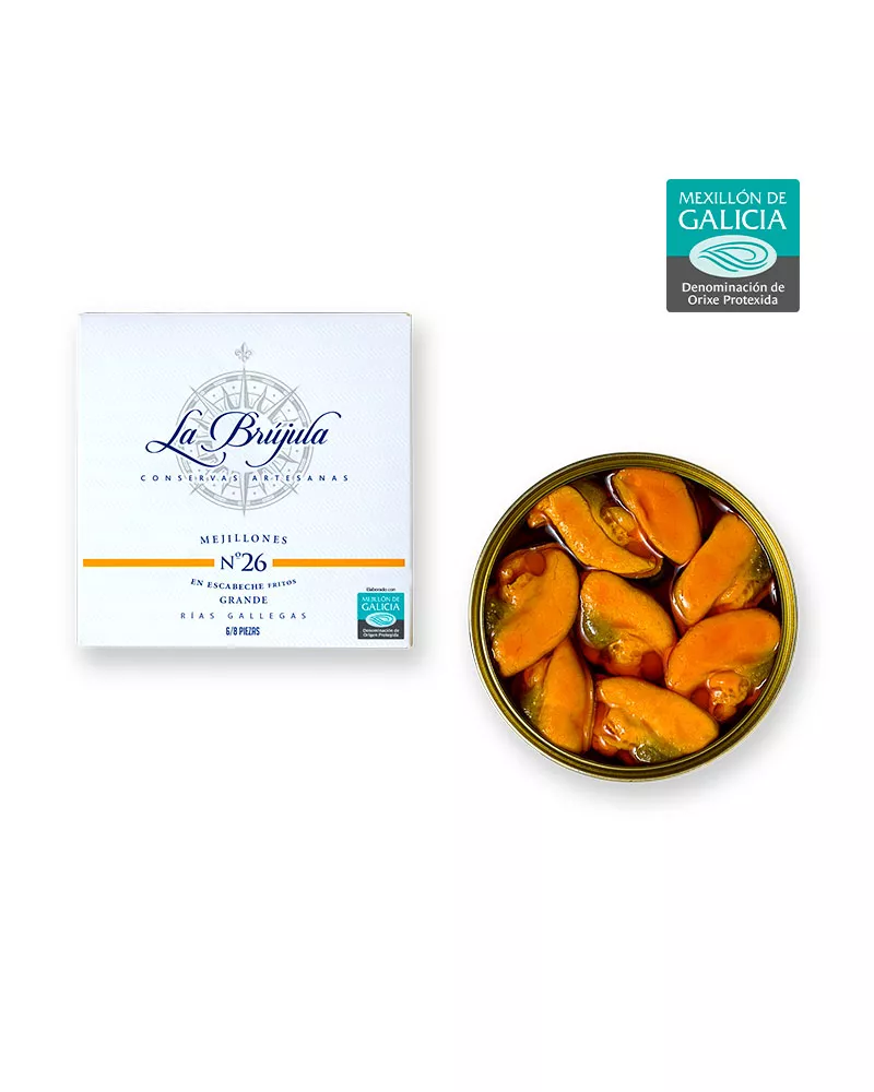 La Brújula Mejillones en Escabeche Frito 6-8 piezas